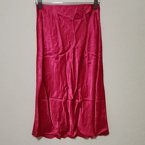 Babaton Pink Midi Slip Skirt for Cocktail Nights - Picture 2 of 12
